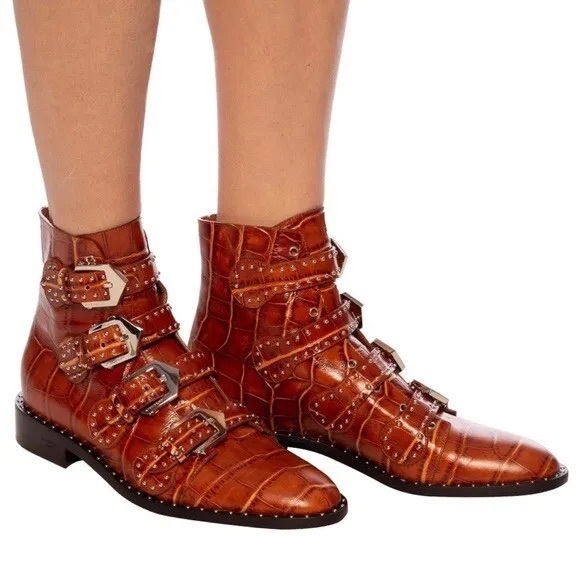 Givenchy Croc Leather Studded Boots - Picture 2 of 8